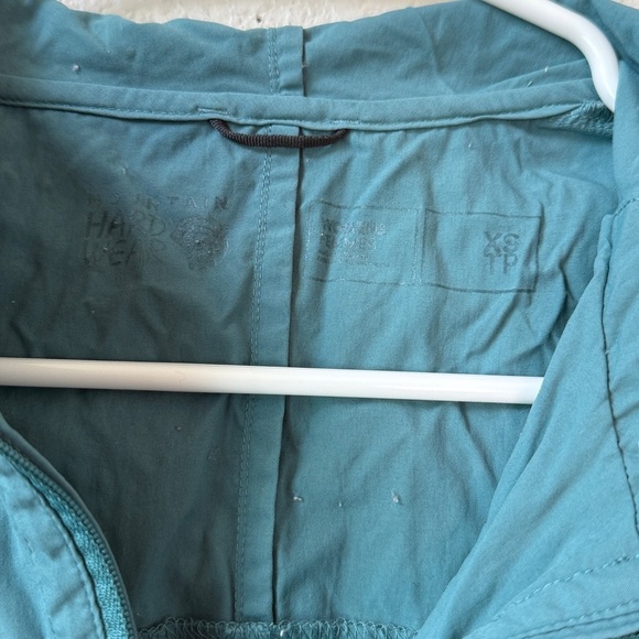 Mountain Hardwear Long Sleeve Top Hooded Quarter Zip Up Blue Green size XS - Picture 5 of 8